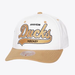 Mitchell & Ness White Anaheim Ducks Tail Sweep Pro Vintage Snapback Hat White 1025343