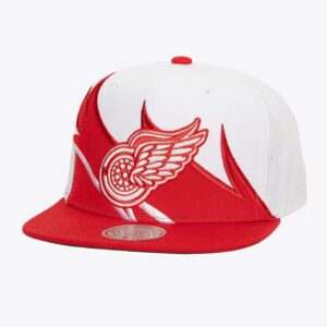 Baseball Cap Mitchell & Ness White Detroit Red Wings Waverunner Vintage Snapback Hat White 1112253