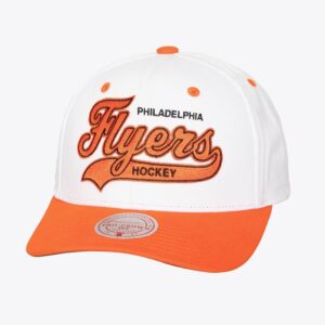 Mitchell & Ness White Philadelphia Flyers Tail Sweep Pro Vintage Snapback Hat Green 1193174