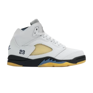 A Ma Maniere x Air Jordan 5 Retro PS 'Dawn' Sneakers Photon Dust/Black/Diffuse Blue/Pale Ivory FZ3356 004