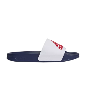 adidas Adilette Shower Slide 'White Victory Blue' White Cloud/Better Scarlet/Victorious Blue HQ6885