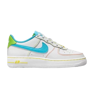 Nike Air Force 1 Low GS 'Rainbow Stitch' White/Action Green/Opti Yellow/Baltic Blue FJ4614 100