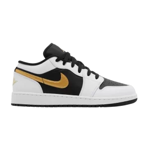 Air Jordan 1 Low GS 'Gold Swoosh' White/Black/Metallic Gold 553560 172