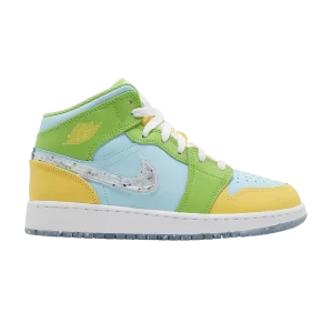 Air Jordan 1 Mid SE GS 'Recycled Grind' Glacier/Citron Pulse/Action Green/White DX4368 400