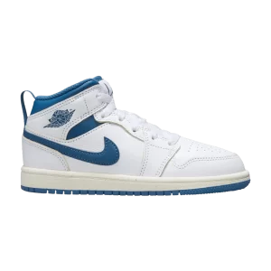 Air Jordan 1 Mid SE PS 'Industrial Blue' White/Sail/Industrial blue FN7493 141