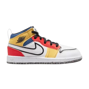 Air Jordan 1 Mid SE PS 'Multi-Color Canvas' White/Spicy Red/French Blue/Black DV1318 100