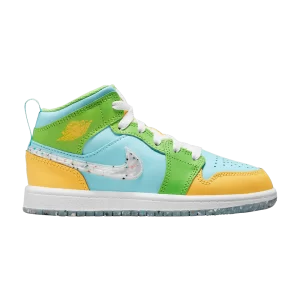 Air Jordan 1 Mid SE PS 'Recycled Grind' Glacier/Citron Pulse/Action Green/White DX4370 400