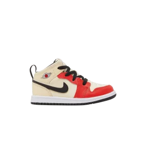 Air Jordan 1 Mid SS TD 'Dunk Contest' Muslin/Black/White/Chili Red DV7011 100