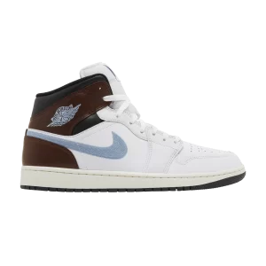 Air Jordan 1 Retro Mid SE 'Brown Blue Grey' White/Blue-gray/Black/Sail FQ7831 142