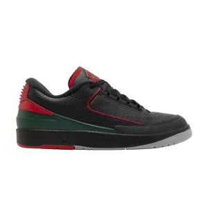 Air Jordan 2 Retro Low 'Christmas' Sneakers Black/Fire Red/Fir/Cement Gray DV9956 006