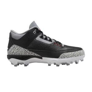 Air Jordan 3 Retro TD Cleat 'Black Cement' Black/Fire Red/Cement Grey/White FZ8626 001