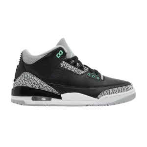 Air Jordan 3 Retro 'Green Glow' Sneakers Black/Glow Green/Wolf Grey/White CT8532 031