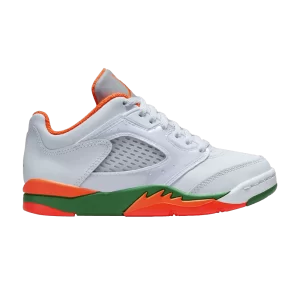 Air Jordan 5 Retro Low PS 'Hurricanes' Football grey/Shiny orange/Pine green FQ1316 018