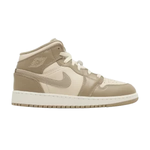 Air Jordan Retro 1 Mid GS 'Legend Light Brown' Legend Light Brown/Khaki/Ghost/Legend Pink/Emerald Sunrise HF4781 203