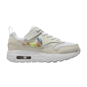 Nike Air Max 1 SE EasyOn PS 'Rainbow Lace Swoosh' White/Summit White/Earth Blush/Multicolor FN4784 100