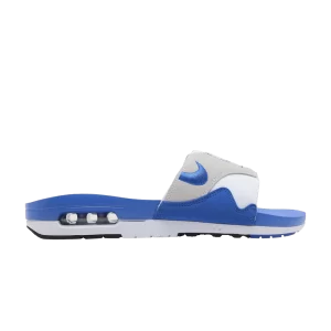 Nike Air Max 1 Slide 'Royal Blue' White/Black/Light Neutral Gray/Royal Blue FJ4007 100