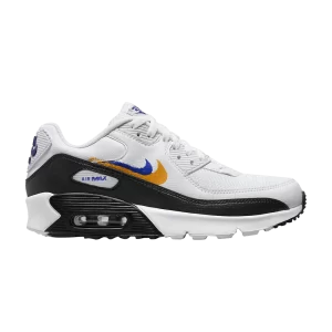 Nike Air Max 90 GS 'Double Swoosh - White Gold Royal' White/University Gold/Black/Deep Royal Blue FJ4592 100