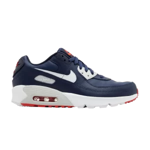 Nike Air Max 90 Leather GS 'Obsidian Track Red' Obsidian/Midnight Fleet/Track Red/White DV3607 400