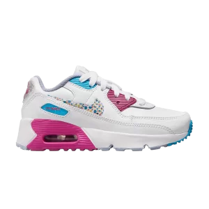 Nike Air Max 90 Leather SE PS 'Bright Colors!' White/Active Fuchsia/Lightning Blue/Multicolor DV1844 100