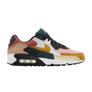 Nike Wmns Air Max 90 'Multi-Color Corduroy' Sneakers Black/Bronze/Red Stardust/Cedar FB8455 001