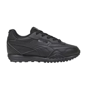 Puma Blacktop Rider Leather Little Kid 'Black Shadow Grey' Sneakers Black/Shadow gray 394727 02