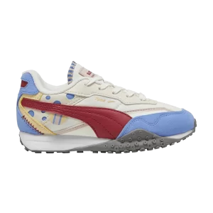 Puma Blacktop Rider Little Kid 'Summer Camp – Blue Skies Club Red 'Sneakers Warm White/Club Red/Blue Skies 395369 01