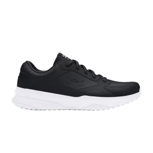 Under Armor Charged Edge Leather 'Black White' Sneakers Black/White 3028375 001