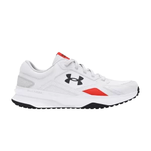 Under Armor Charged Edge Leather 'White Dark Orange' Sneakers White/Dark orange 3028375 101