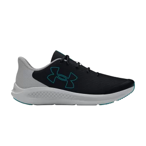 Under Armor Charged Pursuit 3 GS 'Big Logo - Black Circuit Teal' Black/Mod Gray/Til Outline 3026695 002