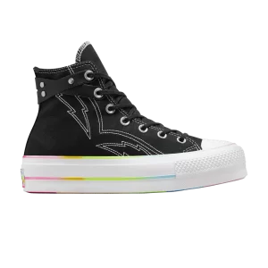 Converse Chuck Taylor All Star Lift Platform High 'Pride 2024 'Sneakers Black/White/Chaos Fuschia A10218C