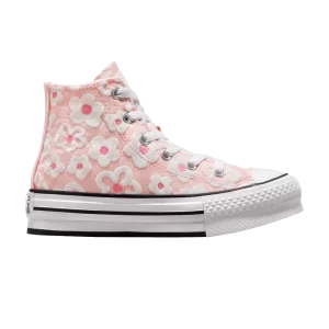 Converse Chuck Taylor All Star Lift Platform High PS 'Floral Embroidery' Sneakers Donut Glaze/Oops Pink/White A06325C