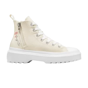 Converse Chuck Taylor All Star Lugged Lift Platform Easy On High GS 'Little Flowers' Sneakers Egret/White/Pink phase A10268C