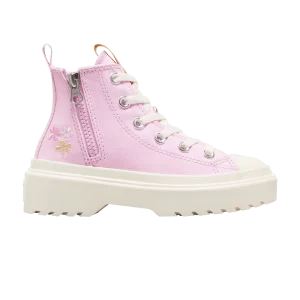 Converse Chuck Taylor All Star Lugged Lift Platform High GS 'Embroidered flowers 'Sneakers Lilac stardust A07386C