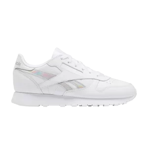 Reebok Classic Leather Big Kid 'White Iridescent' Sneakers White shoes/White shoes/White shoes 100062585