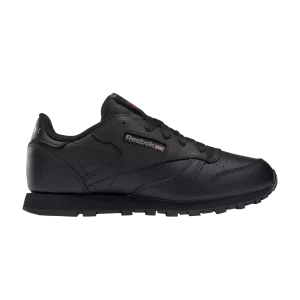 Reebok Classic Leather Little Kid 'Triple Black' Sneakers Black color/Black color/Black color 100000116