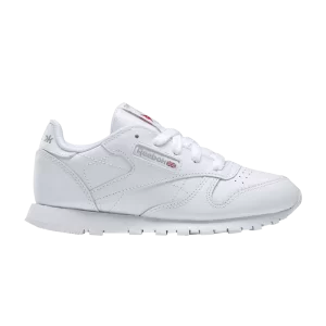 Reebok Classic Leather Little Kid 'Triple White' Sneakers White shoes/White shoes/White shoes 100000118