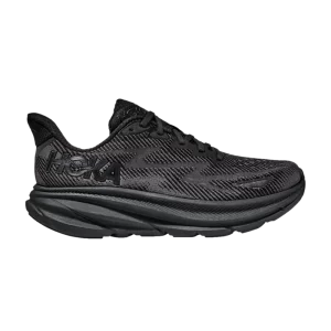 HOKA Clifton 9 Wide 'Triple Black' Sneakers Black/Black 1132210 BBLC