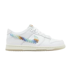 Nike Dunk Low GS 'Rainbow Lace Swoosh' White/Multicolor Dark Pony/Light Silver FN4861 100