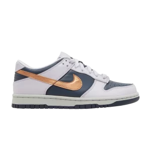 Nike Dunk Low SE GS 'Copper Swoosh' Thunder Blue/Barely Grape/Rime Purple/Metallic Copper DX1663 400