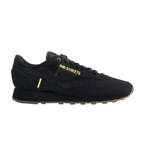 Reebok END sneakers. x The Streets x Classic Leather 'Black Gold Metallic 'Black/Metallic Gold/White IE5902