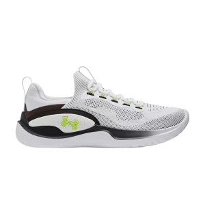 Under Armor Flow Dynamic 'White Black Lime' Sneakers White/Black/Lime Splash 3026106 100