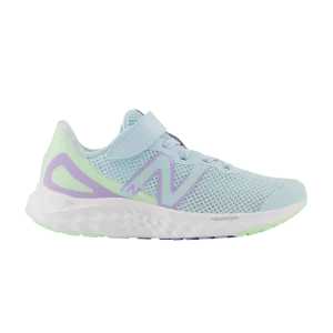 New Balance Fresh Foam Arishi v4 Bungee Lace Top Strap Little Kid Wide 'Blue Lilac Glow' Blue/Green Aura/Lilac Glow PAARIBL4 W