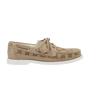 Gucci Lace Up Loafer 'GG Canvas - Beige Ebony' Sneakers Beige/Ebony 786484 AADI3 9552