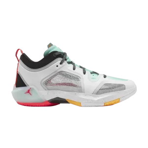 Guo Ailun x Air Jordan 37 Low PF 'Silver Island Green' White/Metallic Silver/Island Green/Black/Lightning Crimson/Laser Orange FB8486 130