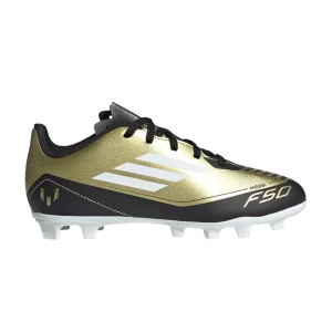 adidas Messi Adizero F50 Club FxG K 'Triunfo Dorado' Sneakers Metallic Gold/Cloud White/Black IG9319