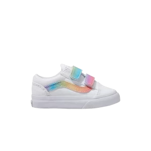 Vans Old Skool V Toddler 'Rainbow Sidestripe' Sneakers Rainbow True White/Multi VN0009RCAHP