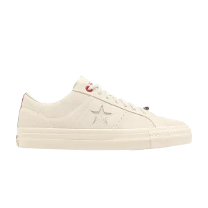 Converse One Star Pro Low 'Year of the Dragon' Sneakers Natural Ivory/Natural Ivory/Red A08697C