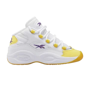 Reebok Question Mid Little Kid 'Yellow Toe' Sneakers White/Yellow thread/Ultraviolet ID4634