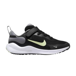 Nike Revolution 7 PS 'Black Barely Volt' Black/Grey Smoke/White/Barely a Volt FB7690 006