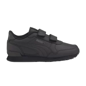 Sneakers Puma ST Runner v3 Leather Little Kid 'Triple Black 'Black/Black 384905 01